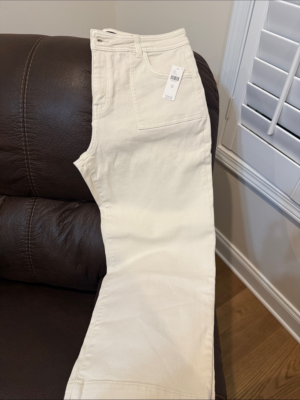 Anthropologie Sanctuary Cream Ankle Crop Jeans